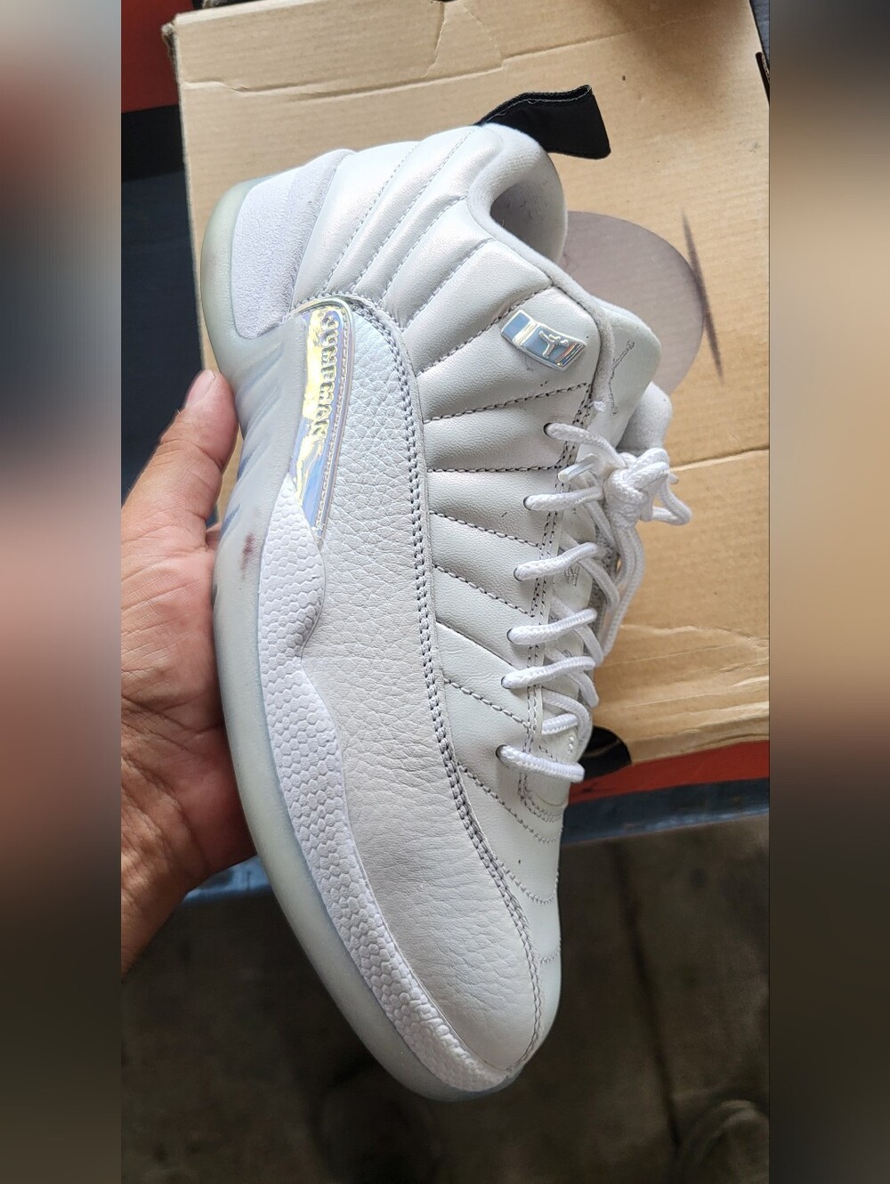 Jordan Air Jordan 12 Retro Low in White with Metallic Accent